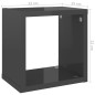 vidaXL Estantes cubo de pared 2 unidades gris brillo 22x15x22 cm vidaXL Estantes cubo de pared 2 unidades gris brillo 22x15x22 cm
