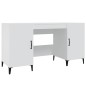 vidaXL Escritorio de madera contrachapada blanco 140x50x75 cm vidaXL Escritorio de madera contrachapada blanco 140x50x75 cm