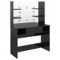 vidaXL Tocador de maquillaje luces LED MDF negro brillo 100x40x135 cm vidaXL Tocador de maquillaje luces LED MDF negro brillo 100x40x135 cm