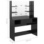 vidaXL Tocador de maquillaje luces LED MDF negro brillo 100x40x135 cm vidaXL Tocador de maquillaje luces LED MDF negro brillo 100x40x135 cm