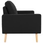 vidaXL Juego de sofás 3 piezas de tela negro vidaXL Juego de sofás 3 piezas de tela negro