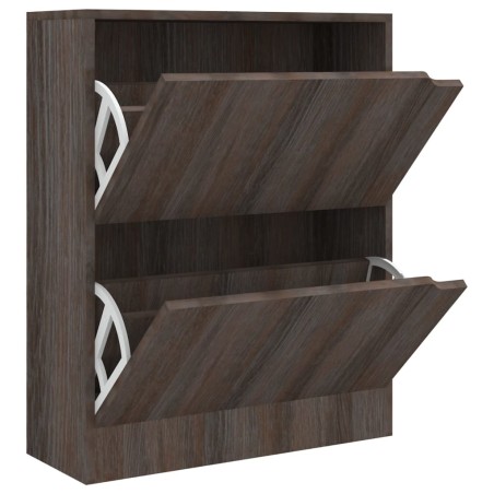 vidaXL Zapatero de 2 puertas madera ingeniería roble gris 59x24x74 cm