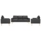 vidaXL Conjunto de sofás de 3 piezas tela gris oscuro vidaXL Conjunto de sofás de 3 piezas tela gris oscuro