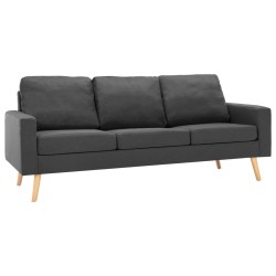 vidaXL Conjunto de sofás de 3 piezas tela gris oscuro