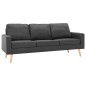 vidaXL Conjunto de sofás de 3 piezas tela gris oscuro vidaXL Conjunto de sofás de 3 piezas tela gris oscuro