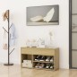 vidaXL Banco zapatero madera contrachapada roble Sonoma 80x30x45 cm vidaXL Banco zapatero madera contrachapada roble Sonoma 80x30x45 cm