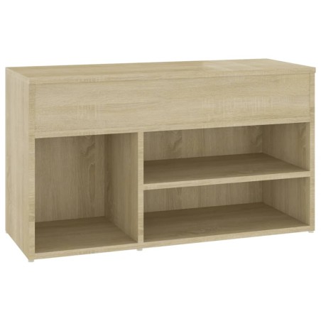 vidaXL Banco zapatero madera contrachapada roble Sonoma 80x30x45 cm