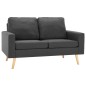 vidaXL Conjunto de sofás de 3 piezas tela gris oscuro vidaXL Conjunto de sofás de 3 piezas tela gris oscuro