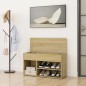 vidaXL Banco zapatero madera contrachapada roble Sonoma 80x30x45 cm vidaXL Banco zapatero madera contrachapada roble Sonoma 80x30x45 cm