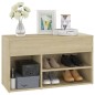 vidaXL Banco zapatero madera contrachapada roble Sonoma 80x30x45 cm vidaXL Banco zapatero madera contrachapada roble Sonoma 80x30x45 cm