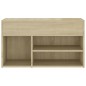 vidaXL Banco zapatero madera contrachapada roble Sonoma 80x30x45 cm vidaXL Banco zapatero madera contrachapada roble Sonoma 80x30x45 cm