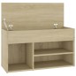 vidaXL Banco zapatero madera contrachapada roble Sonoma 80x30x45 cm vidaXL Banco zapatero madera contrachapada roble Sonoma 80x30x45 cm