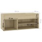 vidaXL Banco zapatero madera contrachapada roble Sonoma 80x30x45 cm vidaXL Banco zapatero madera contrachapada roble Sonoma 80x30x45 cm