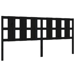 vidaXL Cabecero de cama madera maciza de pino negro 205,5x4x100 cm