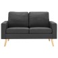 vidaXL Conjunto de sofás de 3 piezas tela gris oscuro vidaXL Conjunto de sofás de 3 piezas tela gris oscuro