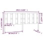 vidaXL Cabecero de cama madera maciza de pino negro 205,5x4x100 cm vidaXL Cabecero de cama madera maciza de pino negro 205,5x4x100 cm