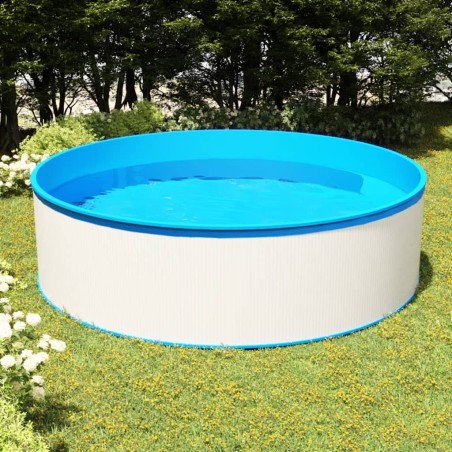 vidaXL Piscina de chapoteo blanca 350x90 cm 