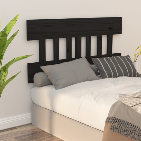 vidaXL Cabecero de cama madera maciza de pino negro 163,5x3x81 cm