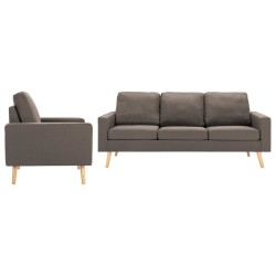 vidaXL Juego de sofás 2 piezas de tela gris taupe