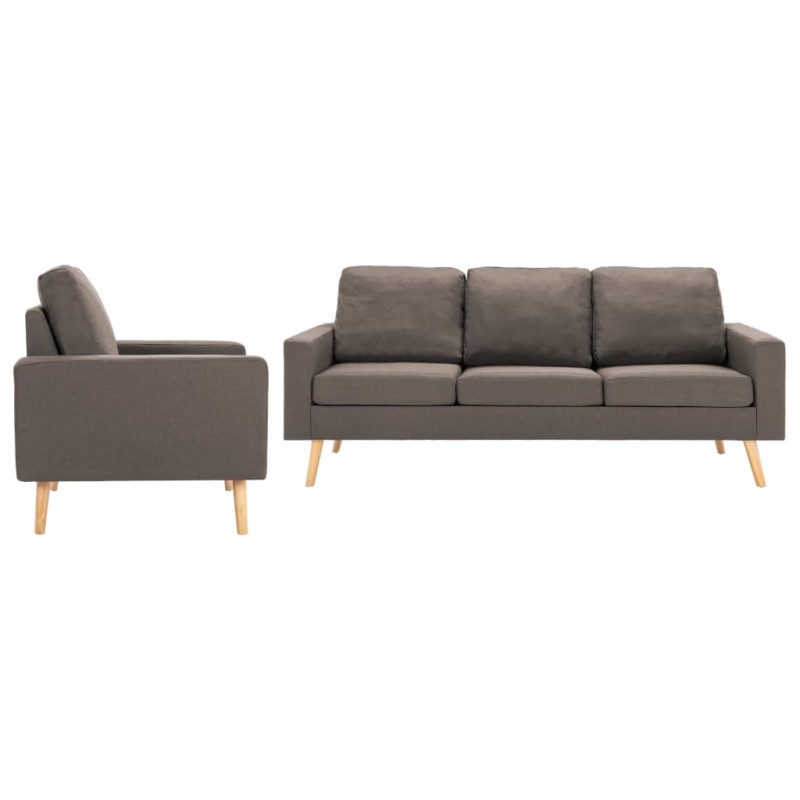 vidaXL Juego de sofás 2 piezas de tela gris taupe vidaXL Juego de sofás 2 piezas de tela gris taupe