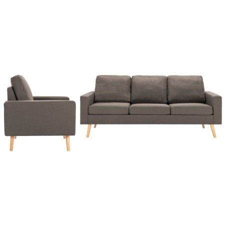 vidaXL Juego de sofás 2 piezas de tela gris taupe