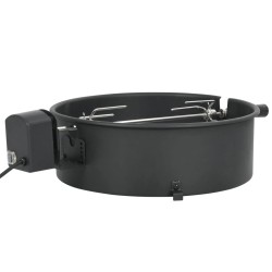 vidaXL Kit de anillo asador de barbacoa negro 47 cm