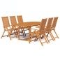 vidaXL Set de comedor de jardín 7 piezas madera maciza de acacia vidaXL Set de comedor de jardín 7 piezas madera maciza de acacia