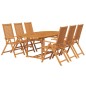 vidaXL Set de comedor de jardín 7 piezas madera maciza de acacia vidaXL Set de comedor de jardín 7 piezas madera maciza de acacia