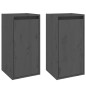 vidaXL Armarios de pared 2 uds madera maciza de pino gris 30x30x60 cm vidaXL Armarios de pared 2 uds madera maciza de pino gris 30x30x60 cm