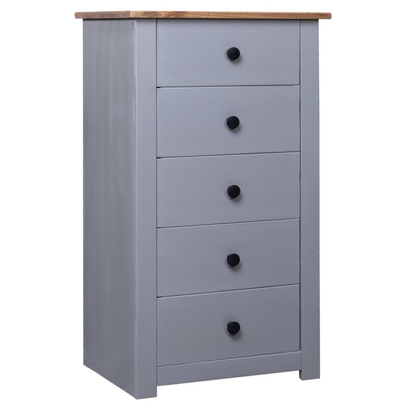 vidaXL Aparador de madera maciza pino estilo Panamá gris 46x40x89 cm vidaXL Aparador de madera maciza pino estilo Panamá gris 46x40x89 cm