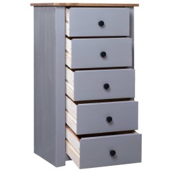 vidaXL Aparador de madera maciza pino estilo Panamá gris 46x40x89 cm