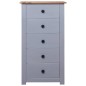 vidaXL Aparador de madera maciza pino estilo Panamá gris 46x40x89 cm vidaXL Aparador de madera maciza pino estilo Panamá gris 46x40x89 cm