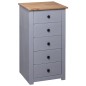 vidaXL Aparador de madera maciza pino estilo Panamá gris 46x40x89 cm vidaXL Aparador de madera maciza pino estilo Panamá gris 46x40x89 cm