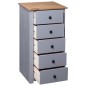 vidaXL Aparador de madera maciza pino estilo Panamá gris 46x40x89 cm vidaXL Aparador de madera maciza pino estilo Panamá gris 46x40x89 cm