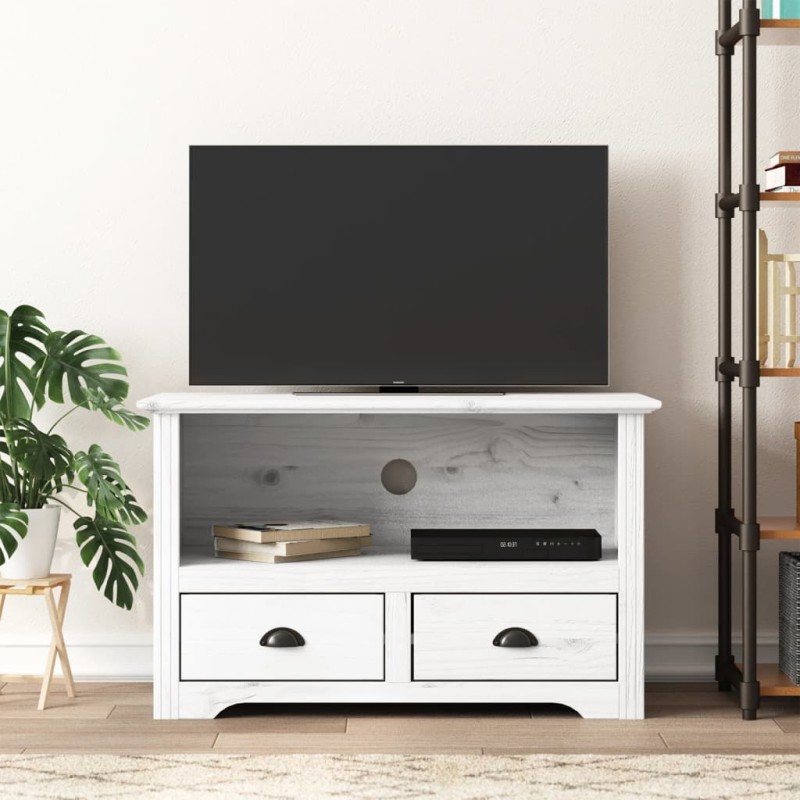 vidaXL Mueble de TV con 2 cajones BODO madera pino blanco 91x43x56 cm vidaXL Mueble de TV con 2 cajones BODO madera pino blanco 91x43x56 cm