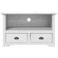 vidaXL Mueble de TV con 2 cajones BODO madera pino blanco 91x43x56 cm vidaXL Mueble de TV con 2 cajones BODO madera pino blanco 91x43x56 cm
