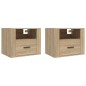 vidaXL Mesitas de noche de pared 2 uds color roble Sonoma 50x36x40 cm vidaXL Mesitas de noche de pared 2 uds color roble Sonoma 50x36x40 cm