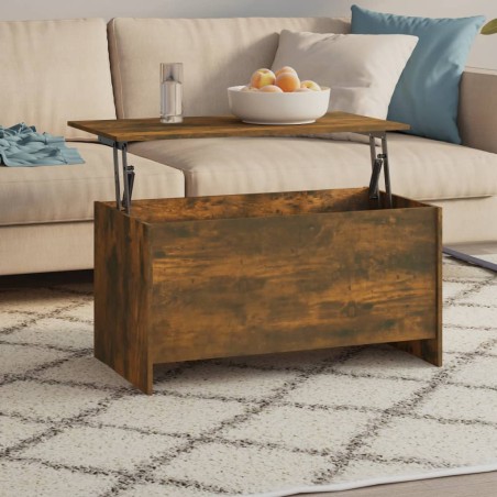 vidaXL Mesa de centro contrachapada roble ahumado 102x55,5x52,5 cm