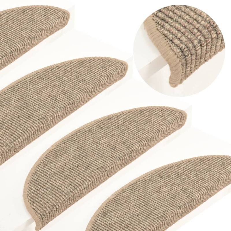 vidaXL Alfombrilla autoadhesiva escalera 15 uds beige oscuro 56x17x3cm vidaXL Alfombrilla autoadhesiva escalera 15 uds beige oscuro 56x17x3cm