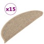 vidaXL Alfombrilla autoadhesiva escalera 15 uds beige oscuro 56x17x3cm vidaXL Alfombrilla autoadhesiva escalera 15 uds beige oscuro 56x17x3cm