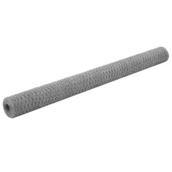 vidaXL Alambrada de gallinero acero galvanizado plateado 25x1,5m