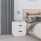 vidaXL Mesita de noche madera maciza de pino blanco 40x34x45 cm vidaXL Mesita de noche madera maciza de pino blanco 40x34x45 cm