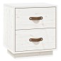 vidaXL Mesita de noche madera maciza de pino blanco 40x34x45 cm vidaXL Mesita de noche madera maciza de pino blanco 40x34x45 cm