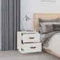 vidaXL Mesita de noche madera maciza de pino blanco 40x34x45 cm vidaXL Mesita de noche madera maciza de pino blanco 40x34x45 cm