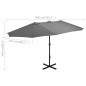 vidaXL Sombrilla de jardín con palo de aluminio 460x270 cm antracita vidaXL Sombrilla de jardín con palo de aluminio 460x270 cm antracita