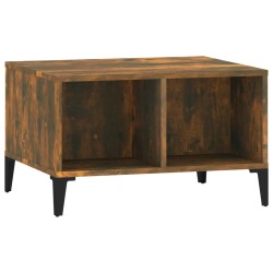 vidaXL Mesa de centro madera contrachapada roble ahumado 60x50x36,5 cm
