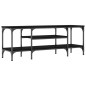 vidaXL Mueble de TV hierro y madera contrachapada negro 121x35x45 cm vidaXL Mueble de TV hierro y madera contrachapada negro 121x35x45 cm