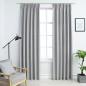 vidaXL Cortinas opacas con ganchos 2 piezas gris 140x225 cm vidaXL Cortinas opacas con ganchos 2 piezas gris 140x225 cm