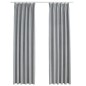 vidaXL Cortinas opacas con ganchos 2 piezas gris 140x225 cm vidaXL Cortinas opacas con ganchos 2 piezas gris 140x225 cm