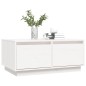 vidaXL Mesa de centro de madera maciza de pino blanco 80x50x35 cm vidaXL Mesa de centro de madera maciza de pino blanco 80x50x35 cm